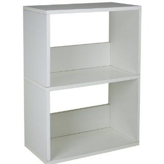 Way Basics Duplex 2 Shelf Bookcase, White   Bookcase Cube