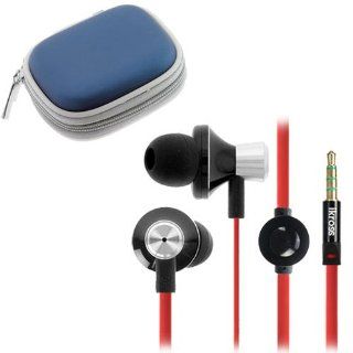 iKross In Ear 3.5mm Noise Isolation Stereo Earbuds with Tangle Free Flat Wire Microphone + Accessories Carrying Case For Blackberry, HTC, LG, Motorola, Pantech, Huawei, Nokia, Sony, Apple iPhone, iPod, iPad, Samsung, Asus, Acer and Other Android Cell Phone