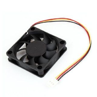 DC 12V 3 Pin Connector Black Plastic Square Shaped PC Cooling Fan Computers & Accessories