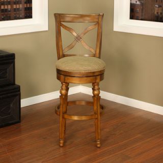 American Heritage Livingston Stool in Sienna with Harvest Fabric