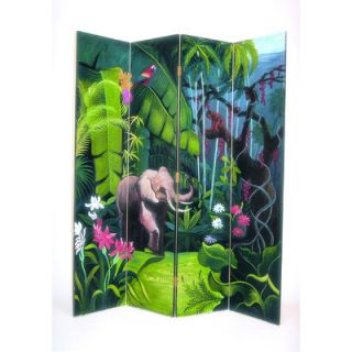 Wayborn 72 x 64 Elephant in Jungle 4 Panel Room Divider