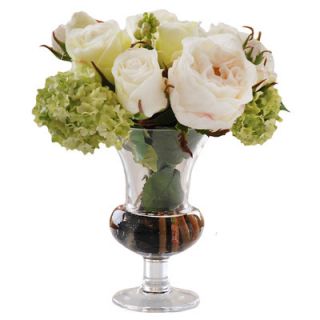 Jane Seymour Botanicals Roses in Glass Vase