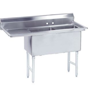 Advance Tabco Fabricated Bowl 56.5 x 29 2 Compartment Scullery Sink