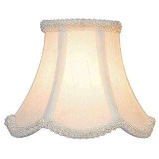 Lite Source Woven Fabric Chandelier Shade in Cream with Scallop Trim