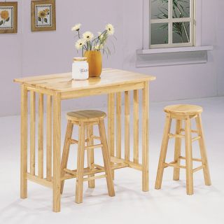 wildon home 3 piece counter height bar table set in natural