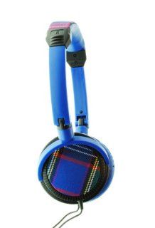 Urbanz  Tartan Fashion Headphones   Blue Electronics