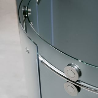 Vigo Frameless Round Clear Sliding Door Shower Enclosure with Right