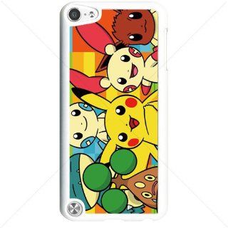 Pokemon Popular Cute Pikachu Apple iPod Touch iTouch 5th Generation Hard Plastic Black or White cases (White) Cell Phones & Accessories