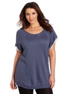 Fresh Laundry Women's Plus Size Short Sleeve Top, Denim, X Large Fashion T Shirts