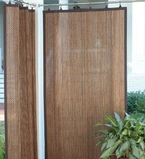 40"W X 63"L Water Resistant Outdoor Bamboo Curtain Panels In Dark Brown, In Dark Brown   Window Treatment Panels