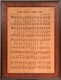 P Graham Dunn How Great Thou Art Carved Hymn Engraved Wooden Plaque   Decorative Plaques