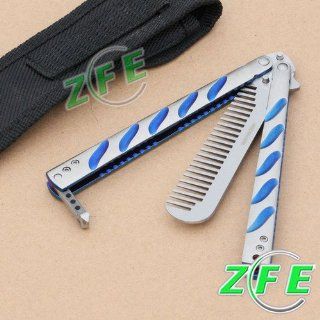 1PC High Quality Butterfly Knife training Comb knife Trainer with Nylon Scabbard   Utility Knives  
