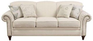 Norah Antique Inspired Linen Sofa with Nail Head Trim by Coaster   Furniture