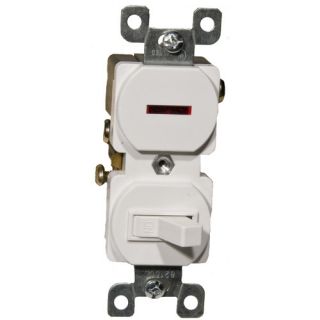 15A 120 Single Pole Switch and Pilot Light in White