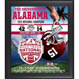 Alabama Crimson Tide 2012 BCS National Champions Gameday Framed Pan