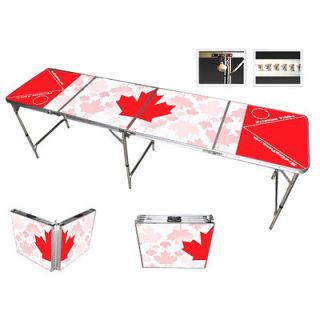 Red Cup Pong Canada Beer Pong Table in Black Aluminum