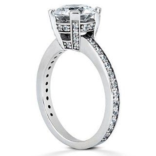 14k White Gold Brilliant Round Engagement Ring 1.02 ct Jewelry