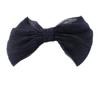 Navy Blue Bowtie Detailing Spring Metal French Clip Hair Barrette  Beauty