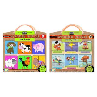 Innovative Kids Green Start Wooden Puzzle Combo Pack Nursery Rhymes