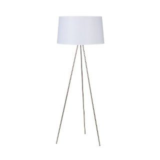 Lights Up RS 703BN WHT Weegee Floor Lamp, Brushed Nickel Finish   Weegee Floor Lamp White Linen Shade  