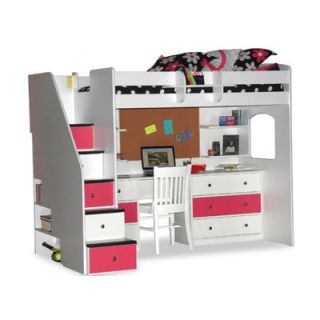 Berg Utica Loft Twin over Full L Shaped Bunk Bed with Storage