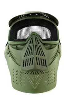 AMA Tactical Airsoft Face Mask w/ Wire Mesh Lens & Visor   OD  Airsoft Protective Gear  Sports & Outdoors