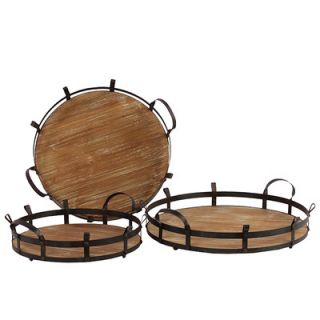 Urban Trends Wooden / Metal Tray (Set of