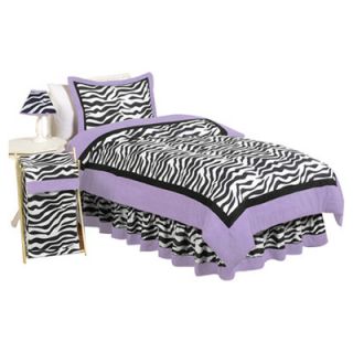 Sweet Jojo Designs Zebra Purple Collection Twin Bedding Set