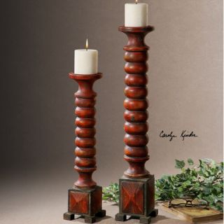 Piece Clancy Wood Candlestick Set