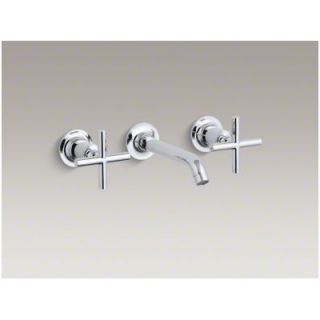 Kohler Purist Widespread Wall Mount Bathroom Faucet Trim with Cross