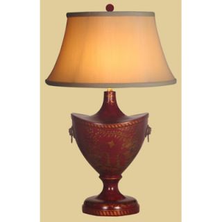 Oriental Furniture Lacquer Oval Table Lamp
