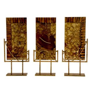 Piece Handmade Sculptural Panels with Stands