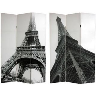 Oriental Furniture Double Sided Eiffel Tower Canvas Room Divider