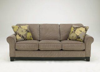 Riley Contemporary Slate Sofa with Floral Pillows  