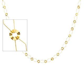 14K Yellow Gold Fancy Designer Necklace with Lobster Claw Clasp   17" + 1" Inches Extension Goldenmine Jewelry