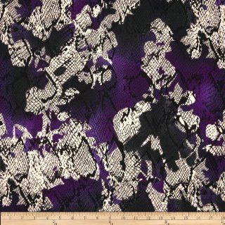 Promenade Rayon Challis Python Purple Fabric