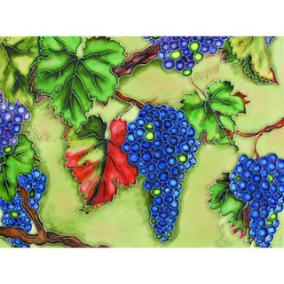 EnVogue 14 x 11 Cobalt Blue Grapes on Branches Art Tile