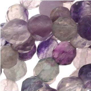 Purple & White Fluorite 6mm Round Faceted Gemstone Bead 15.5 Inch Strand