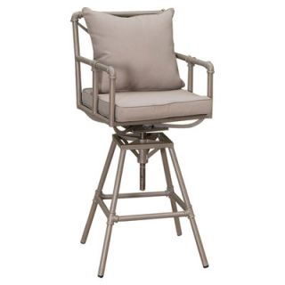 Home Loft Concept Ablert Iron Pipe Outdoor Adjustable Barstool (Set of