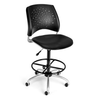 Height Adjustable Swivel Stool with Lumbar Support