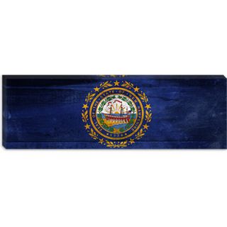 iCanvasArt New Hampshire Flag, Wood Planks Panoramic Canvas Wall Art