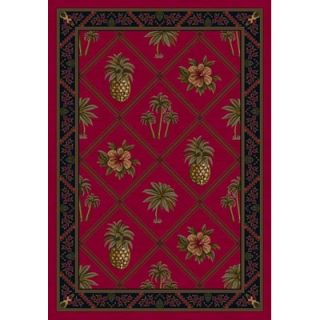 milliken signature ruby palm and pineapple novelty rug