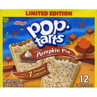 Kellogg's Pop Tarts   Pumpkin Pie (Limited Edition)   12 Toaster Pastries, 21.1 oz. Box  Kellogs Pop Tarts Pumpkin  Grocery & Gourmet Food