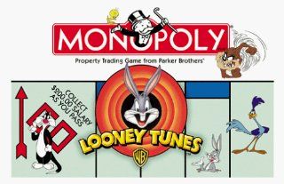 1999 Looney Tunes Monopoly Game with 8 Pewter Character Tokens Toys & Games
