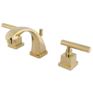 Claremont Double Handle Mini Widespread Bathroom Faucet with Brass Pop
