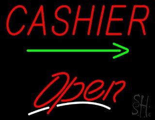 Cashier Script2 Open Outdoor Neon Sign 24" Tall x 31" Wide x 3.5" Deep  Business And Store Signs 