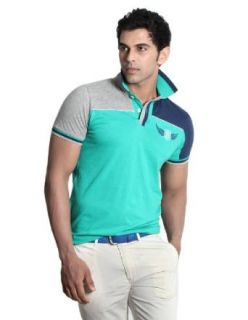 Basics Men's Casual Solid Green Cotton poly T.shirt S at  Mens Clothing store