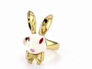 Disney Couture Alice In Wonderland "Believe In Yourself" Rabbit Ring, Size 7 Jewelry