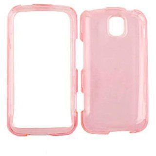 ACCESSORY HARD SNAP ON CASE COVER FOR LG OPTIMUS M / OPTIMUS C MS 690 TRANS CLEAR PINK Cell Phones & Accessories