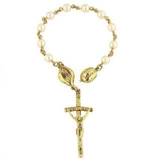 1928 Jewelry Pope John Paul II Commemorative Gold & Simulated Pearls Hand Rosary  Other Products  